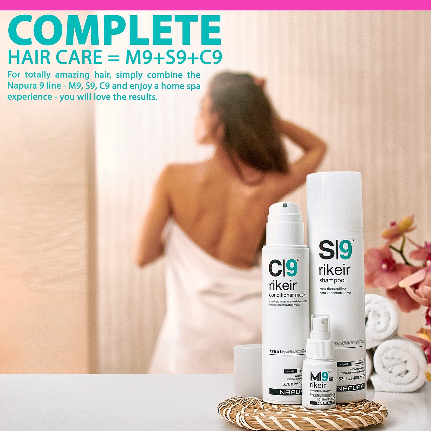 NAPURA S9 Professional Moisturizing Shampoo for Damaged Hair (13.53 fl oz) - Sulfate and Paraben Free - Split End Repair- Color Safe Protein Hair Repair Treatment with Avocado Oil
