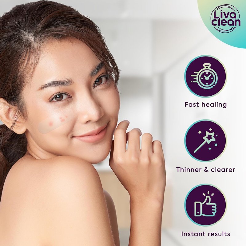LivaClean Hydrocolloid Acne Patches | Large 100 CT for Cystic Pimples & Pore Spots