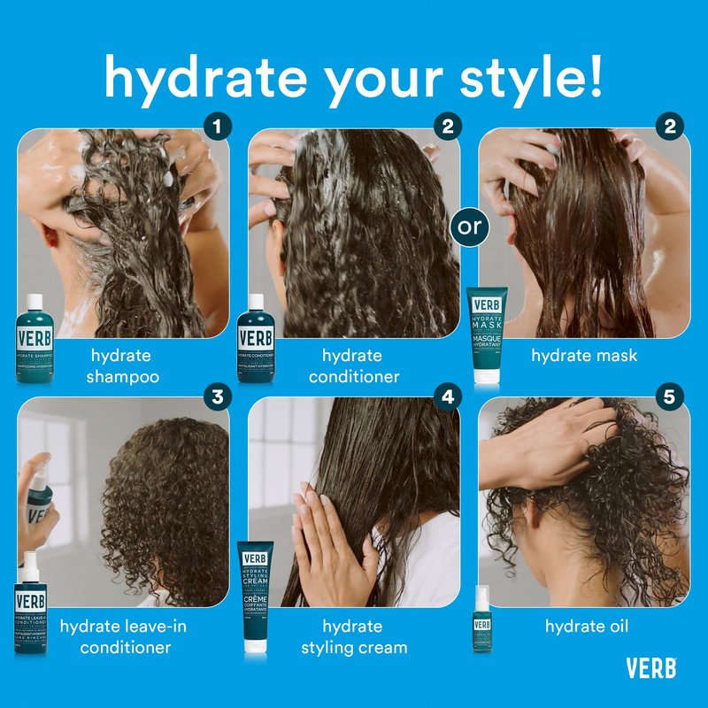 VERB® Hydrate Shampoo Cleanses Dry and Frizzy Hair to Reduce Frizz and Add to Moisture Hair, 12 oz