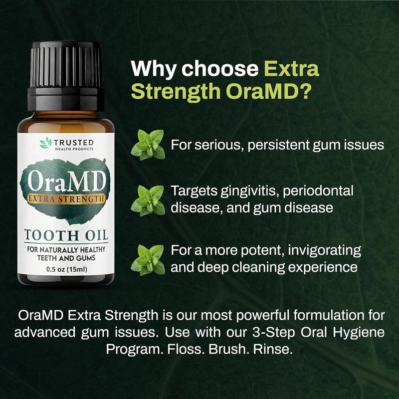 OraMD 4-in-1 Tooth Oil - Extra Strength Gum Disease & Gingivitis Treatment | All-Natural Formula (1 Pack)