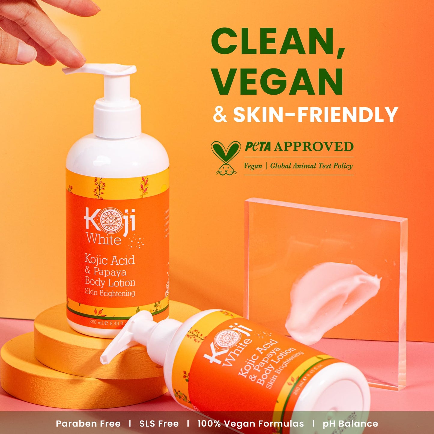 Koji White Kojic Acid & Papaya Body Lotion, Women Gift Sets for Exfoliating, Skin Brightening, Moisturizer, Radiance, Even Tone, Age Spots & Sun Damaged, Vegan, Paraben-Free, 8.45 Fl Oz (2 Bottles)