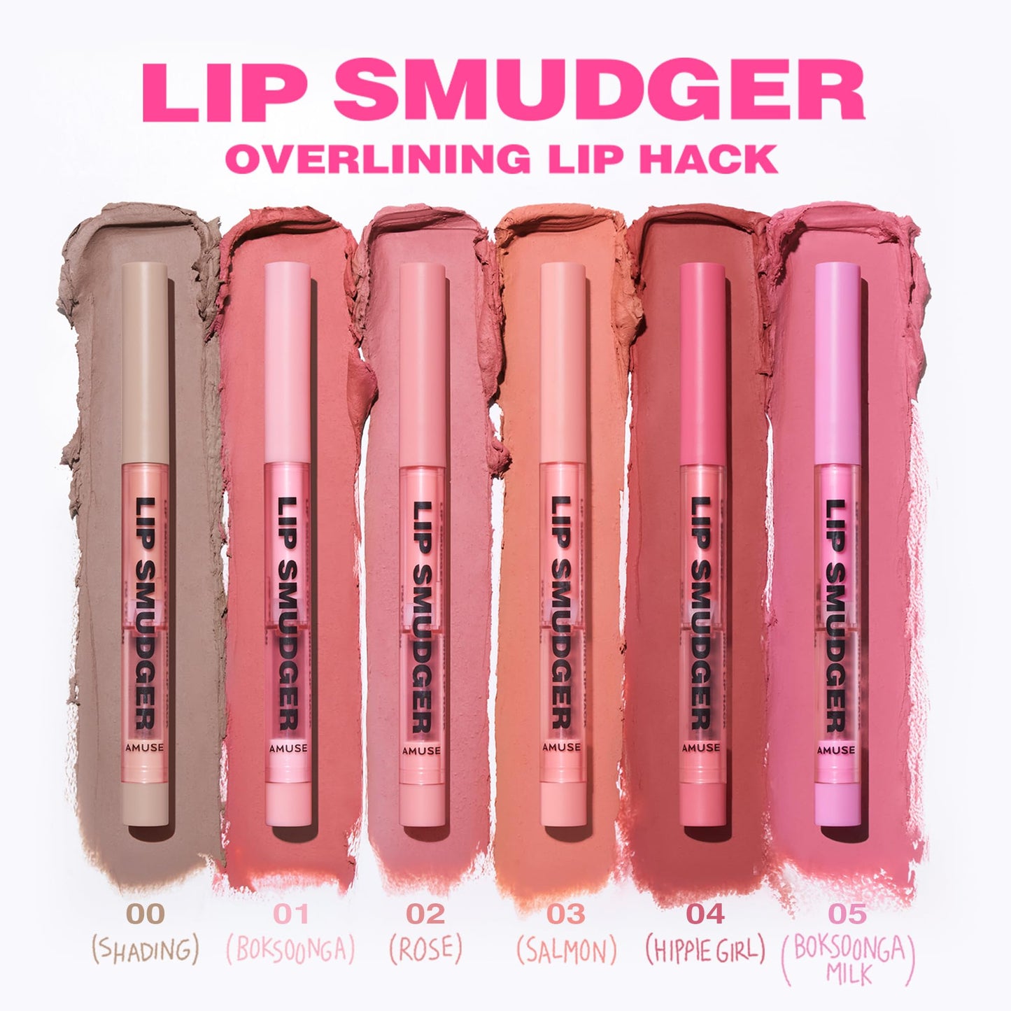 Amuse SEOUL Lip Smudger (00 SHADING) - Natural Shadow Beige, Lip Liner Pencill, Creamy Lip Crayon, Smooth Velvet Texture, Multi-Use Lipliner, Overlip Line Color, Vegan, Korean Beauty