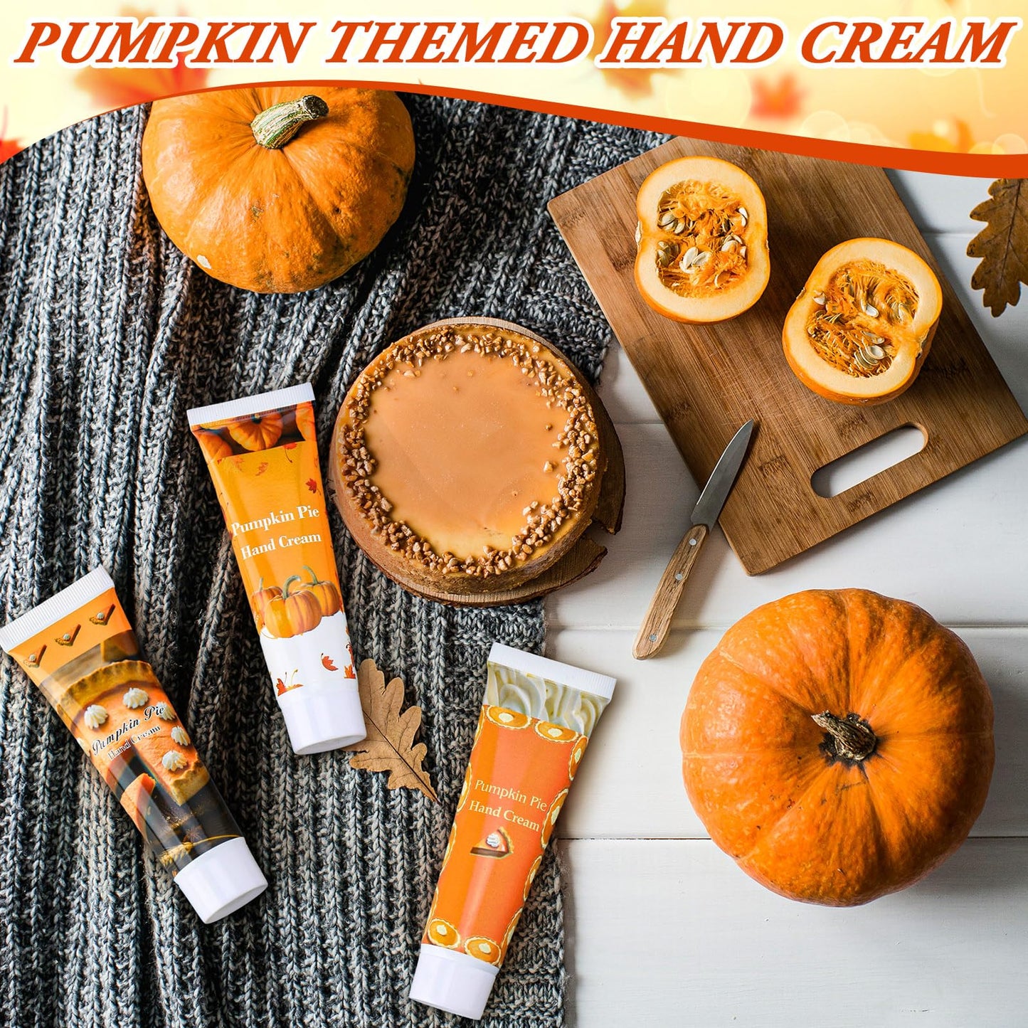 Loopeer 25 Pcs Fall Pumpkin Lotion Bulk Thanksgiving Hand Cream Gifts Pie Spice Lotion Flavor Hand Cream Favors Bulk 30ml Mini Travel Size Autumn Thanksgiving Party Supplies