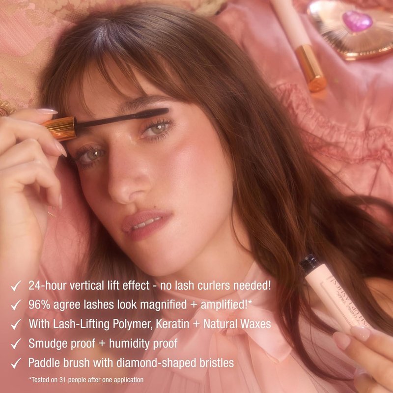 Charlotte Tilbury Pillow Talk Push Up Lashes Mascara - Lengthening & Volume Boosting Formula | Smudge-Proof, 24HR Lift Effect