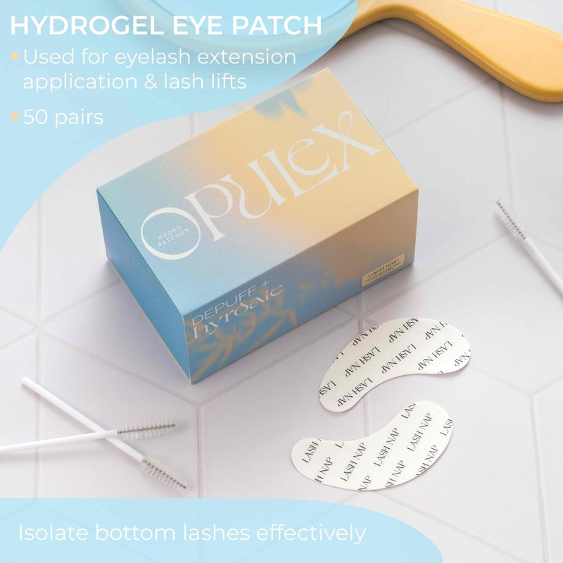 OPULEX 50 Pairs Under Eye Gel Pads for Lash Extensions, Lash Lifts, Aloe Vera Hydrogel Eye Patch (lash nap)