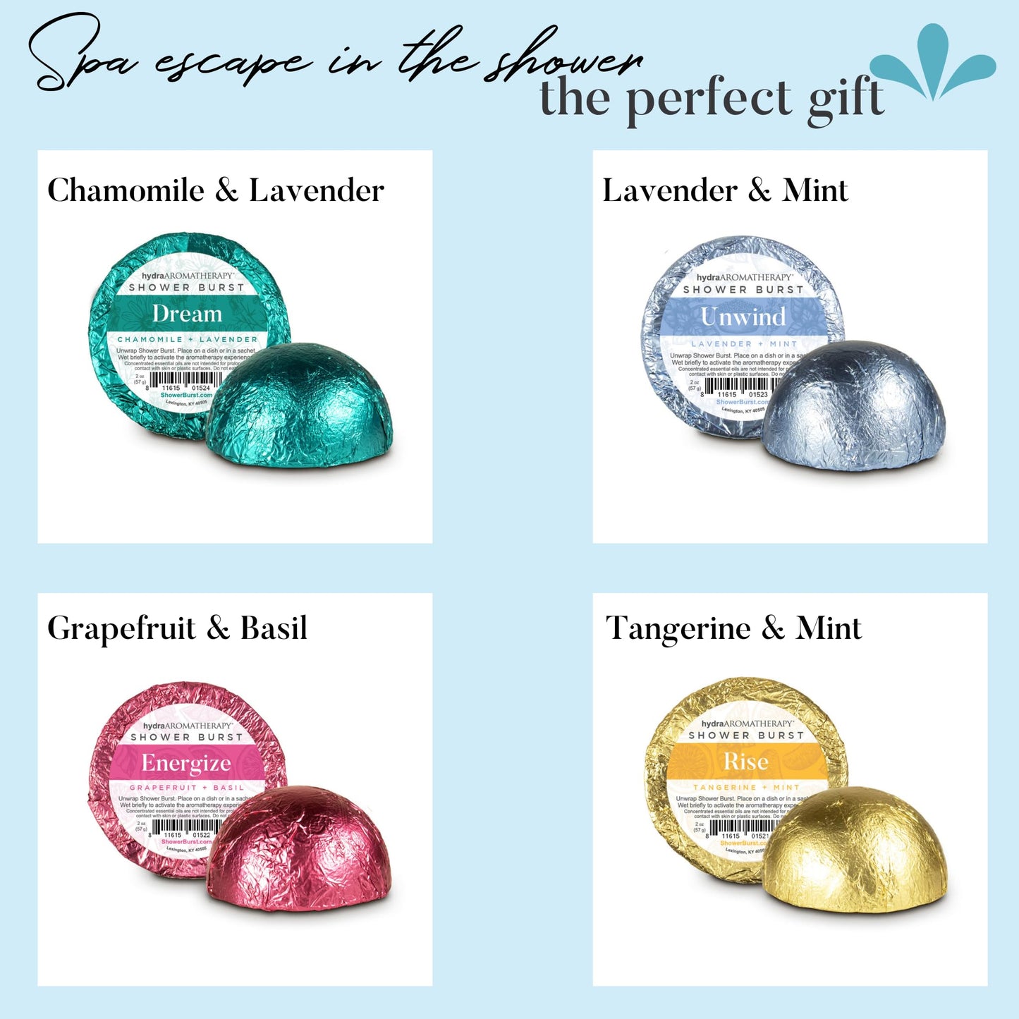 hydraAromatherapy Lifestyle Shower Burst Pack