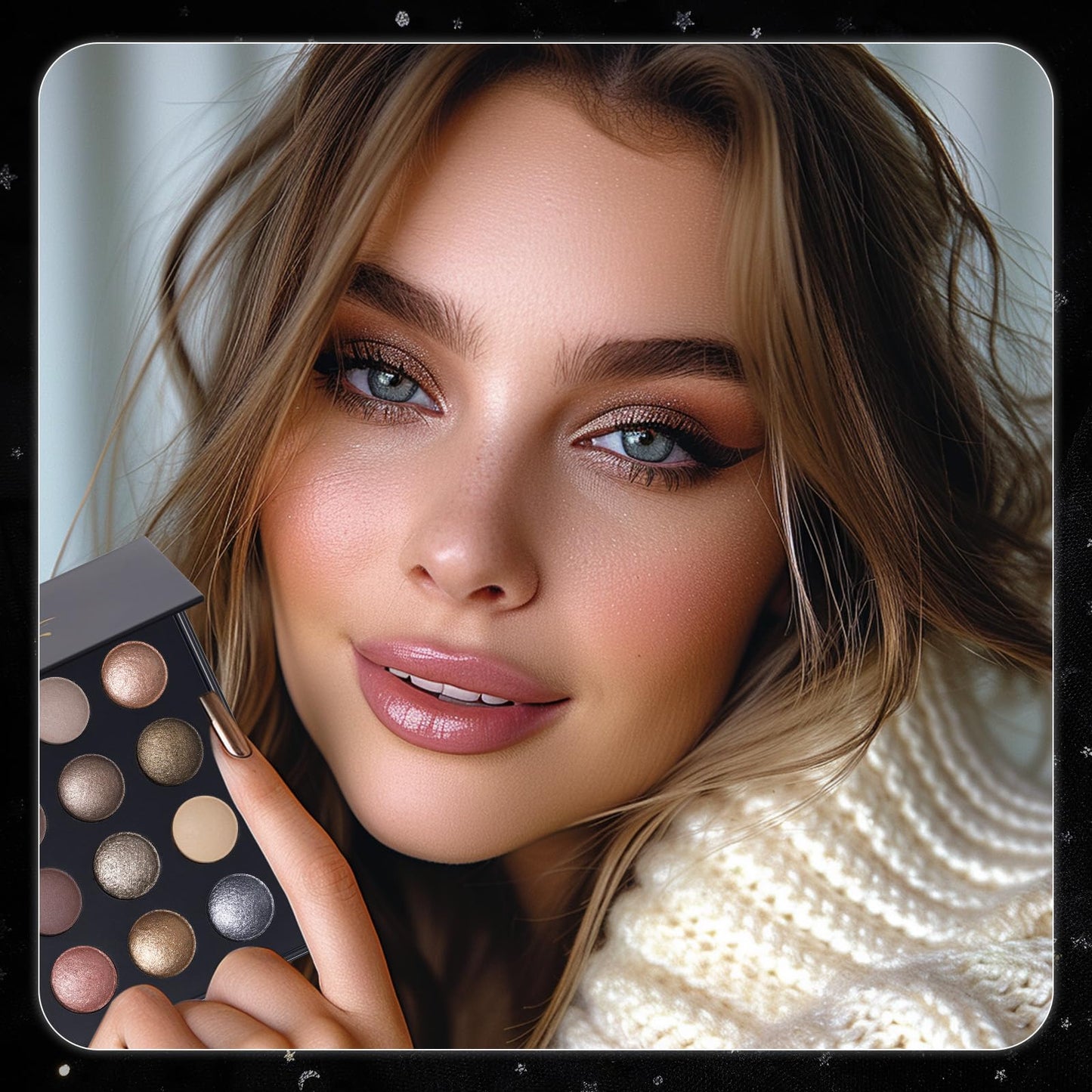 Baked Eyeshadow Makeup Palette - 16 Pigmented Soft Neutrals, Taupe Earth Tones & Smoky Shades with Glitter, Matte & Metallic Finishes, Long-Wear Blendable Eye Shadow Make Up Pallet for All Skin Tones