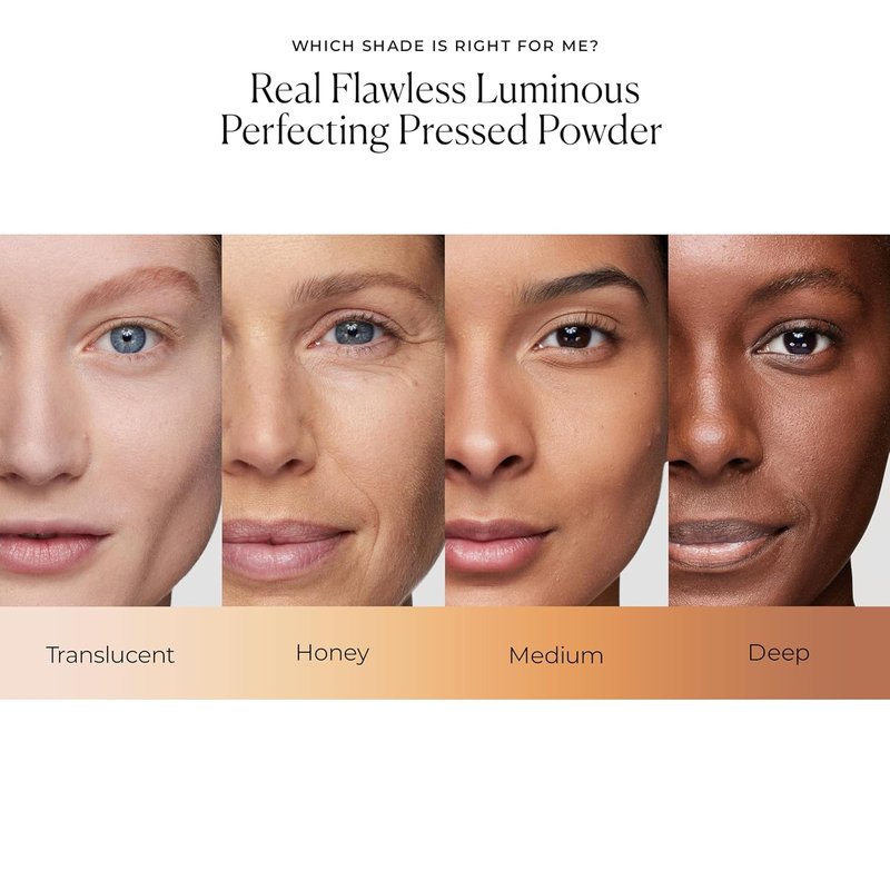 Laura Mercier Real Flawless Luminous Pressed Powder - Talc-Free, Creamy Formula for Natural Glow, Light Coverage