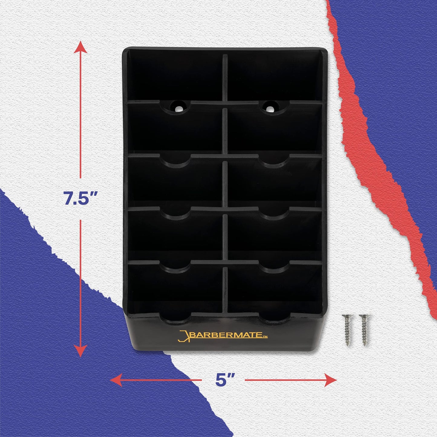 BarberMate Blade Rack Storage Tray - Holds 10 Clipper, Black (Pack of 2)