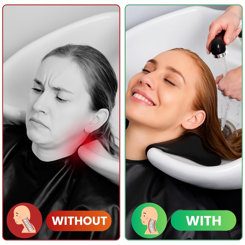 Premium 2 Piece Gel Cushion Set for head Portable Shampoo Bowl Neck Rest Sink Hair Washing Basin Waterproof Support Pillow for Tub Salon Lavacabezas European Chair