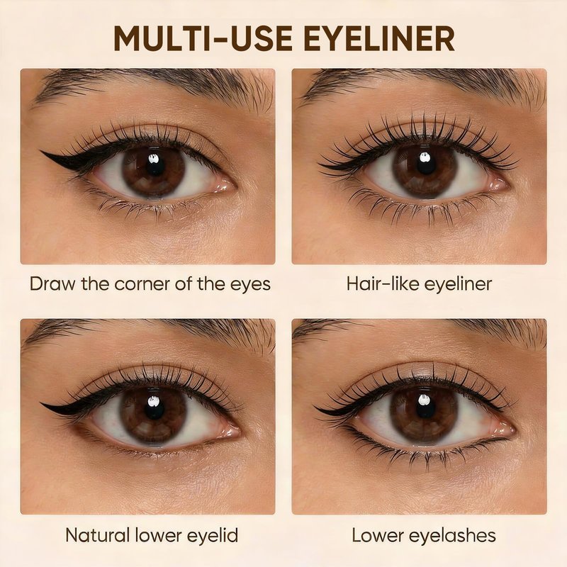 JUDYDOLL Ultra-Fine Liquid Eyeliner-Precision Tip for Wing Line, Smudge-Proof, Quick-Drying, Waterproof, Easy to Get Inner Corner Lined, Hooded Eyes-Friendly (#01 Black)