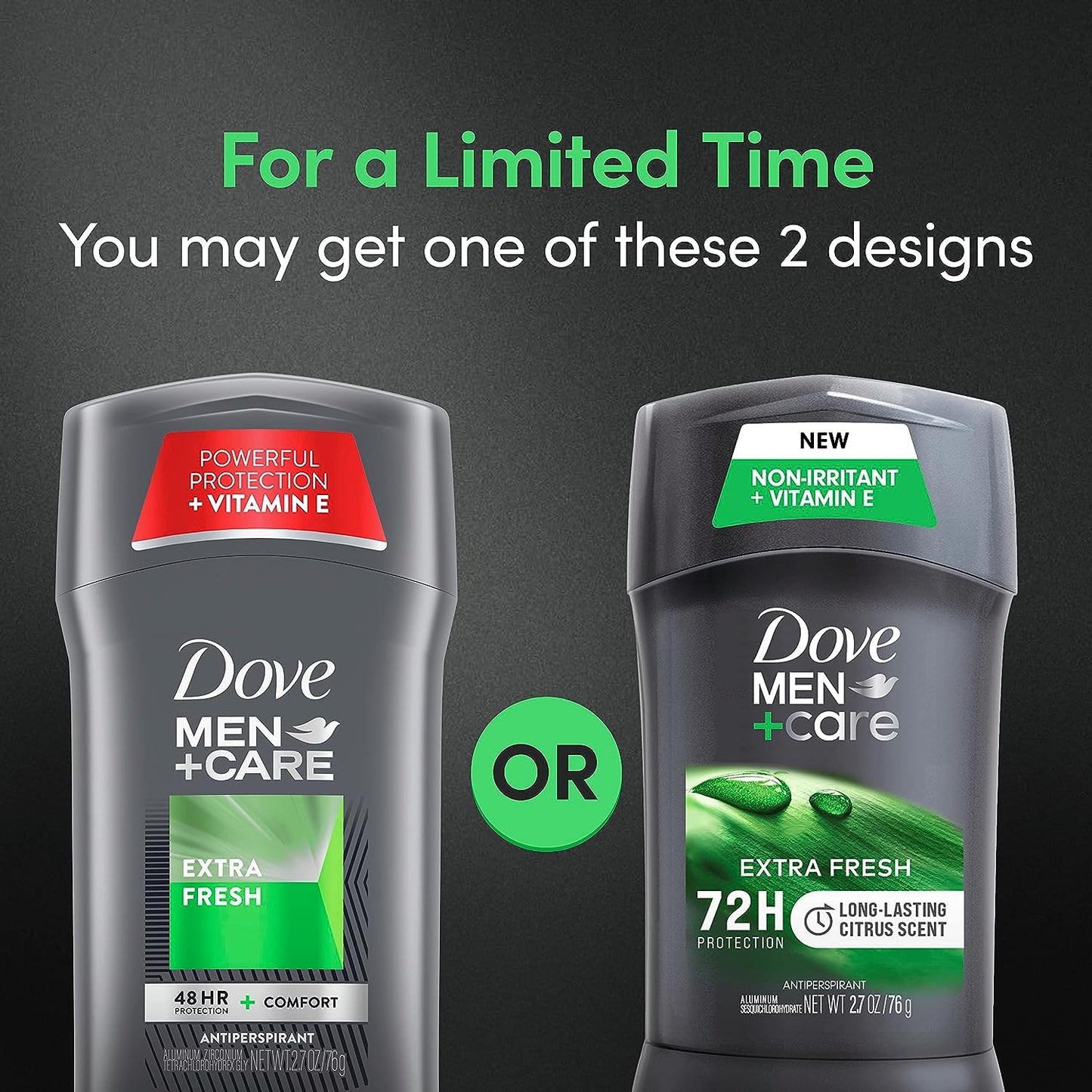 Dove Men + Care 48 Hour Antiperspirant Stick, Non-Irritant, Extra Fresh, 2.7 Ounces, Pack of 7