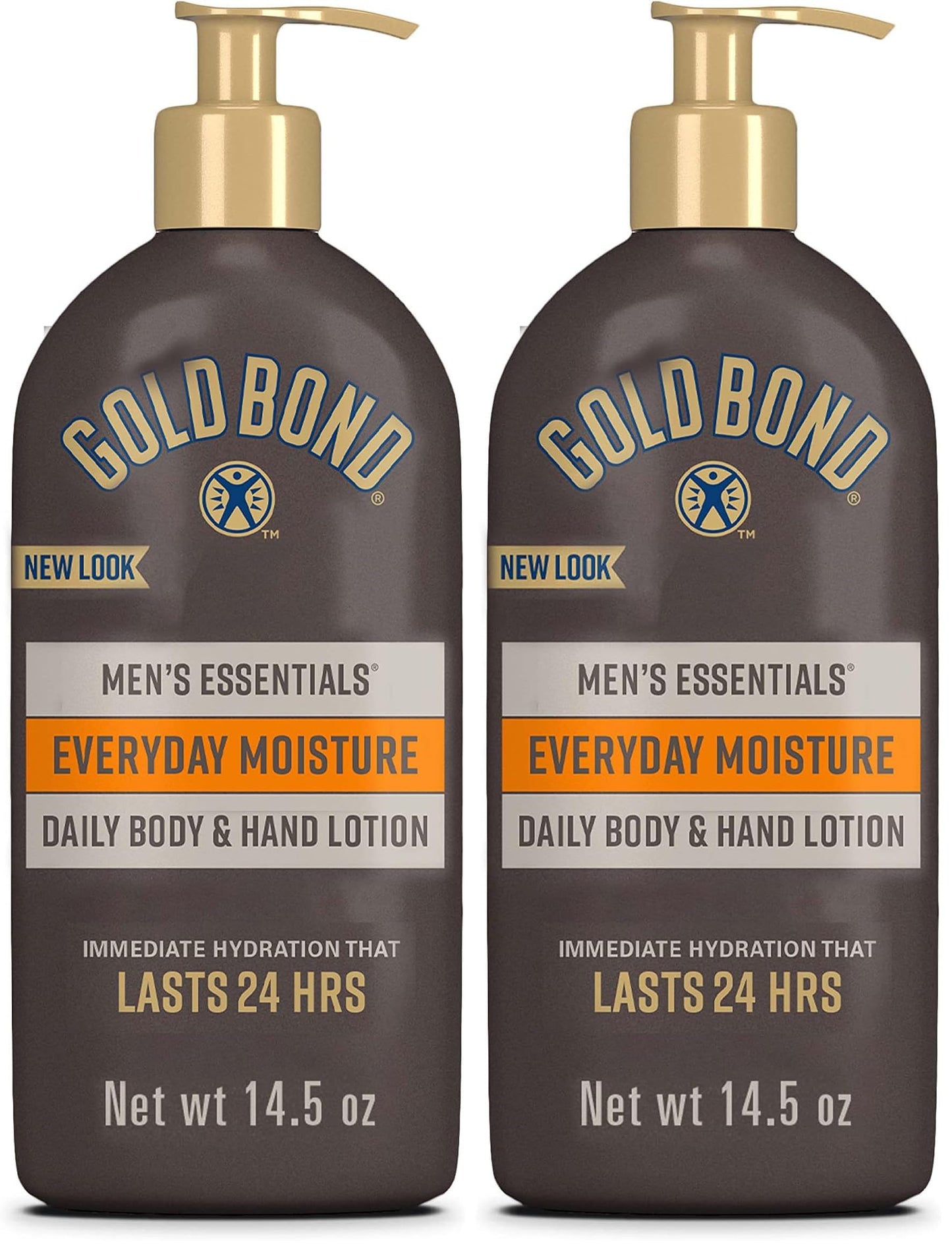 Gold Bond Men's Essentials Everyday Moisture Daily Body & Hand Lotion For Men, 14.5 oz., With Vitamin C, (Pack of 2)