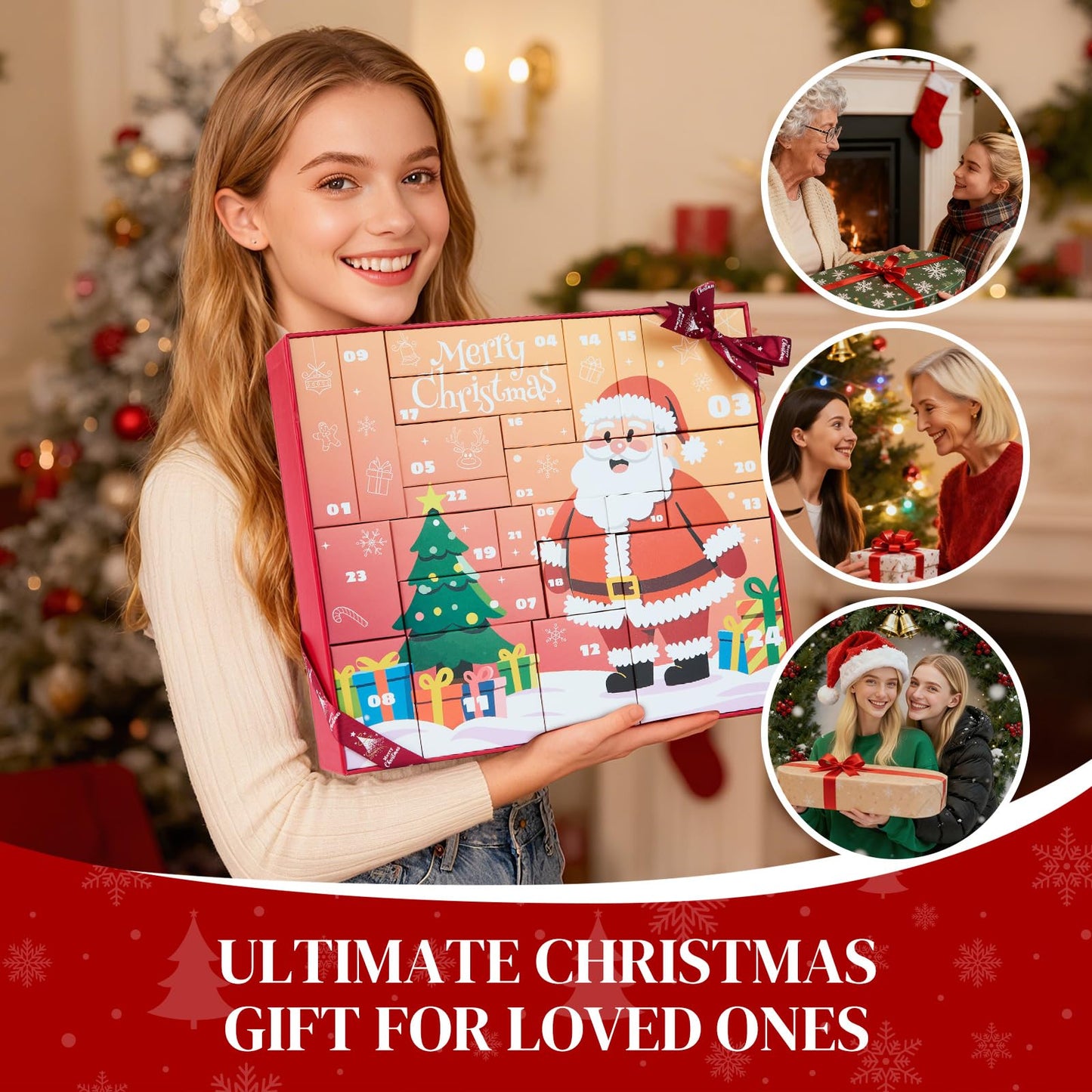 Beauty Advent Calendar, 24 Days Advent Calendars for Women with Hand Lotion, Skincare Countdown Gift for Christmas, 2025 Christmas Calendar Skin Care Gifts, Advent Calendar 2025