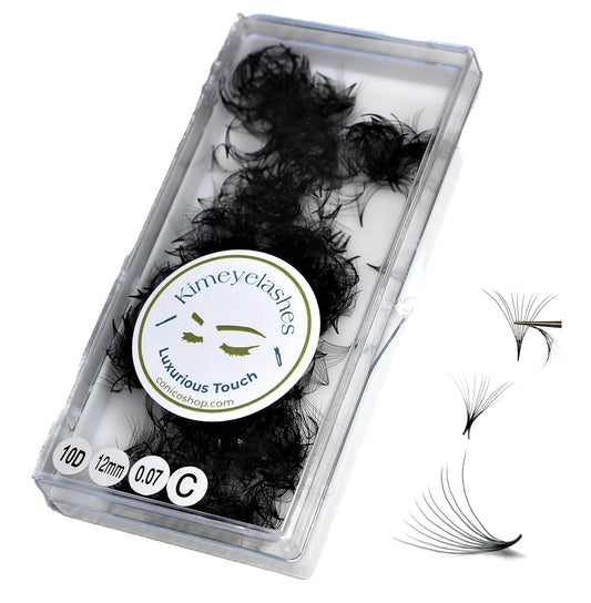 Premade Volume Lash Fans - 6D 0.07 C & D Curl Handmade Eyelash Extensions | 14mm, 10D