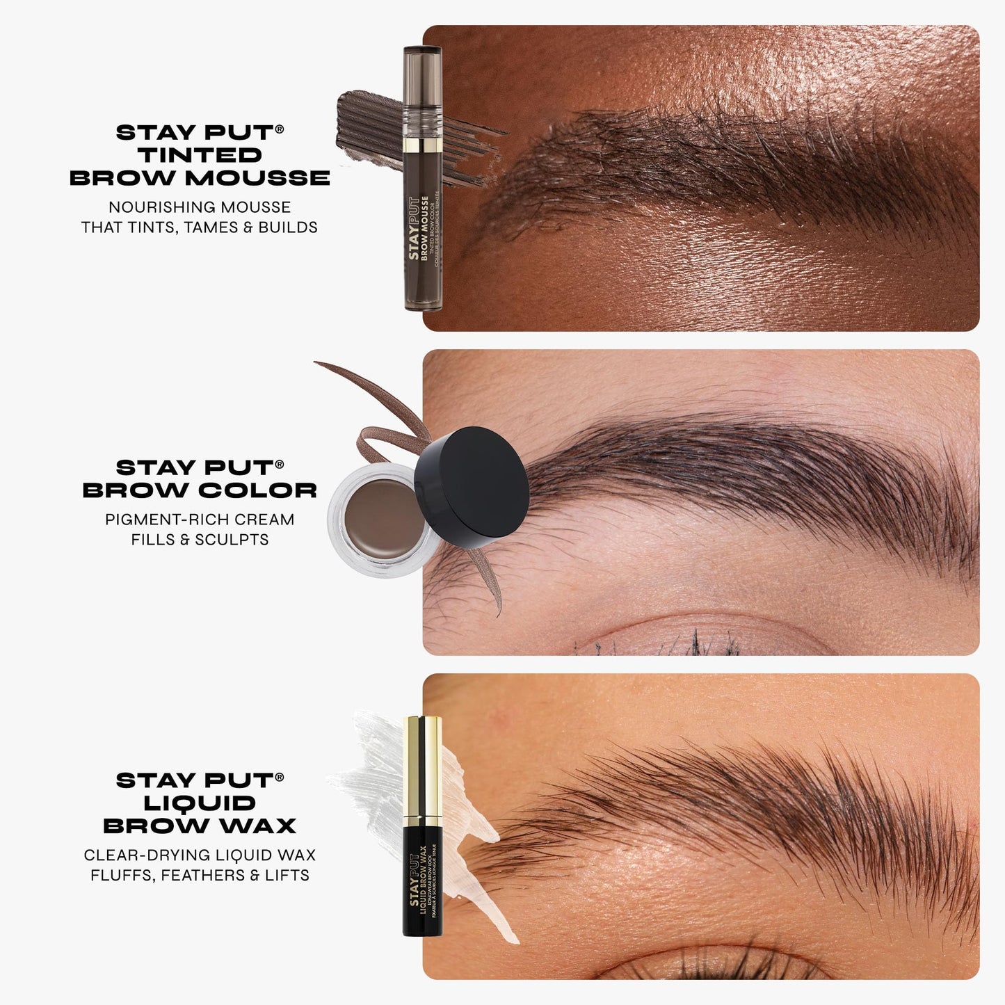 Milani Brow Tint- Stay Put Tinted Brow Mousse, Nourishing, High-Pigment infused with Shea Butter, Jojoba Seed Oil & Panthenol Vitamin B5