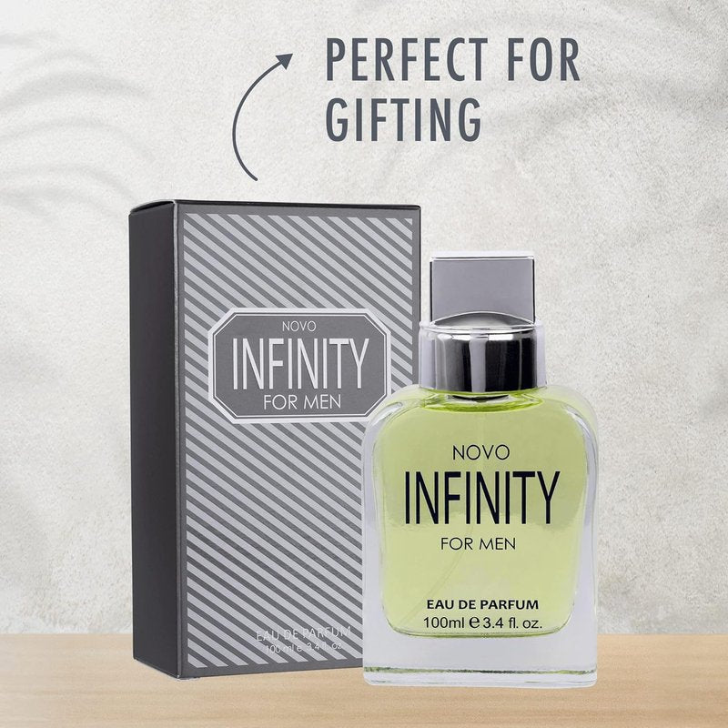 NovoGlow Infinity Eau De Parfum for Men - Refreshing Citrus & Floral Scent | 3.4 Fl Oz Perfect Gift Option