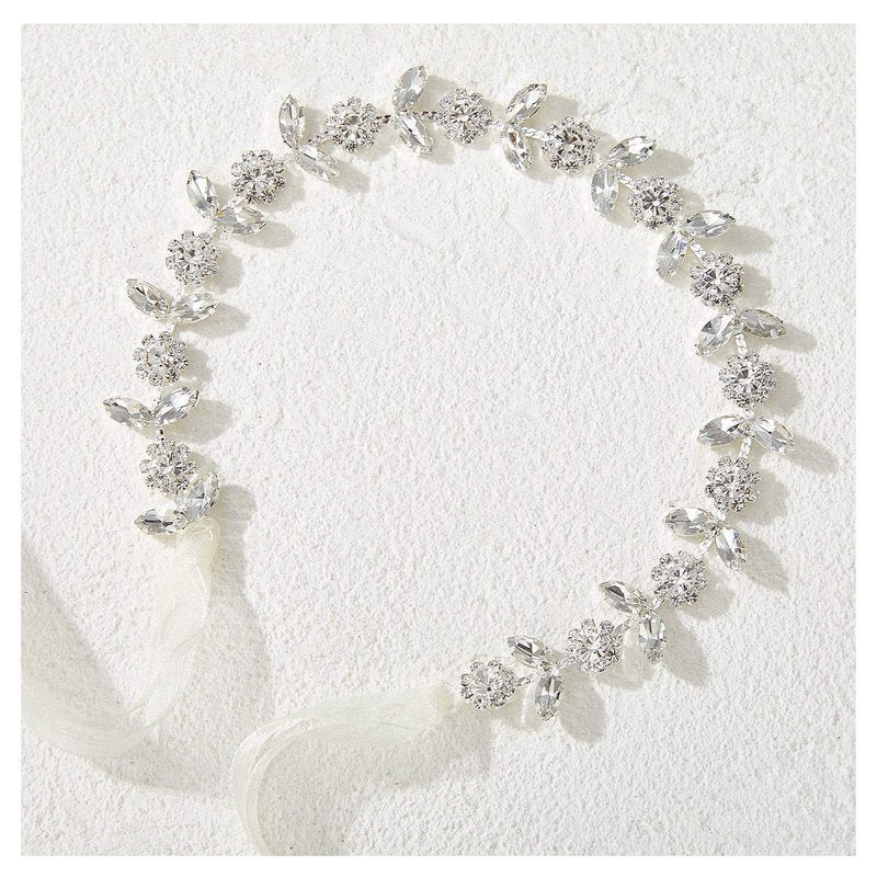 SWEETV 2pcs Flower Girl Headpiece Sliver Wedding Headband for Girls, Crystal & Pearl Hair Accessories for Birthday Party, First Communion