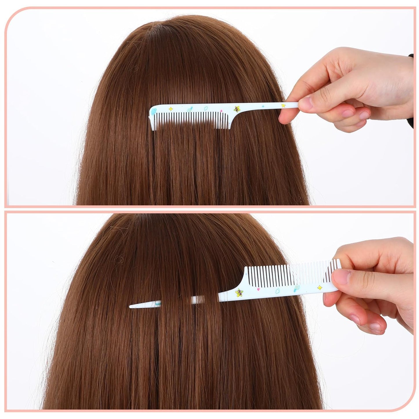 Mini Hair Comb Set - 2 Pcs Portable Detangling Combs for All Hair Types | Blue Dinosaur Design