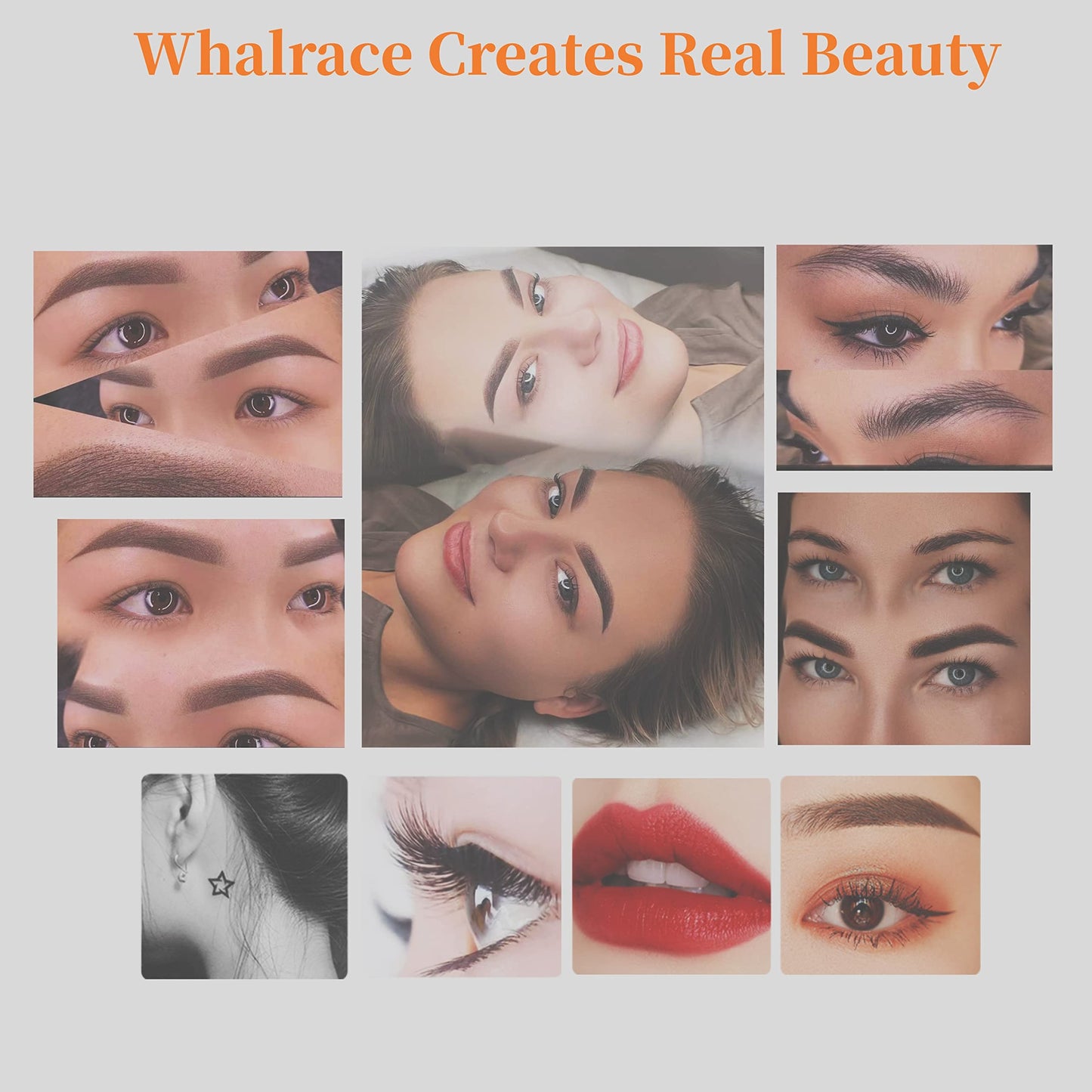 Whalrace PMU Machine, cordless Permanent Makeup Machine Kit with 10 PMU Needles & 1 Lithium Battery, Tattoo Machine Microblading Machine for Eyebrows, Lips, Eyeliners - Rose Gold