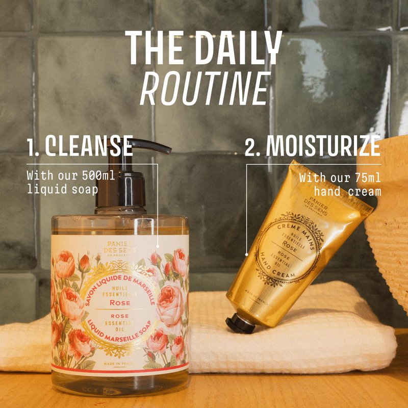 Panier des Sens Rose Hand Soap - Premium Liquid Soap for Kitchen and Bathroom – French Savon de Marseille, Natural Hand Wash (97% Ingredients), Gentle & Moisturizing, 16.9 fl oz