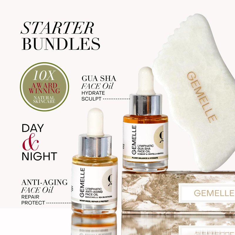 GEMELLE White Jade Gua Sha Tool – 10x Award-Winning Face & Body Sculpting Stone with 5-Edge Design for Lymphatic Drainage, Puffiness & Jawline – Premium Gift for Women, Glow-Boosting Natural Ritual