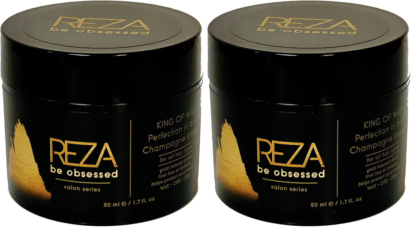 Reza King of Wax: Luxury Styling Hair Cream, Long Lasting Hold, Shiny Finish, Sulfate Free, Paraben Free for Men, 1.7 Fl. Oz. (Pack of 2)