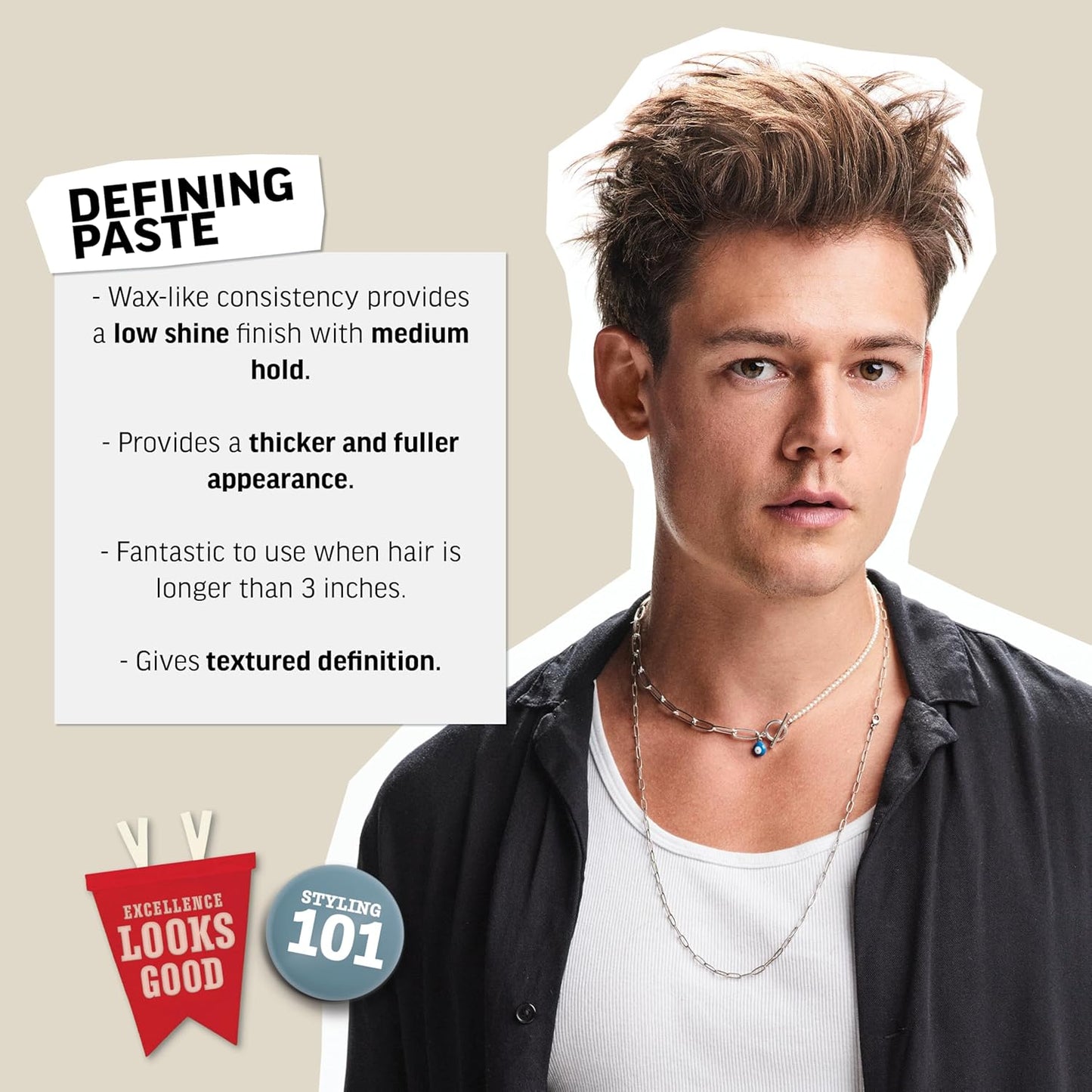 American Crew Hair Defining Paste - Medium Hold Hair Gel with Low Shine | 3 oz