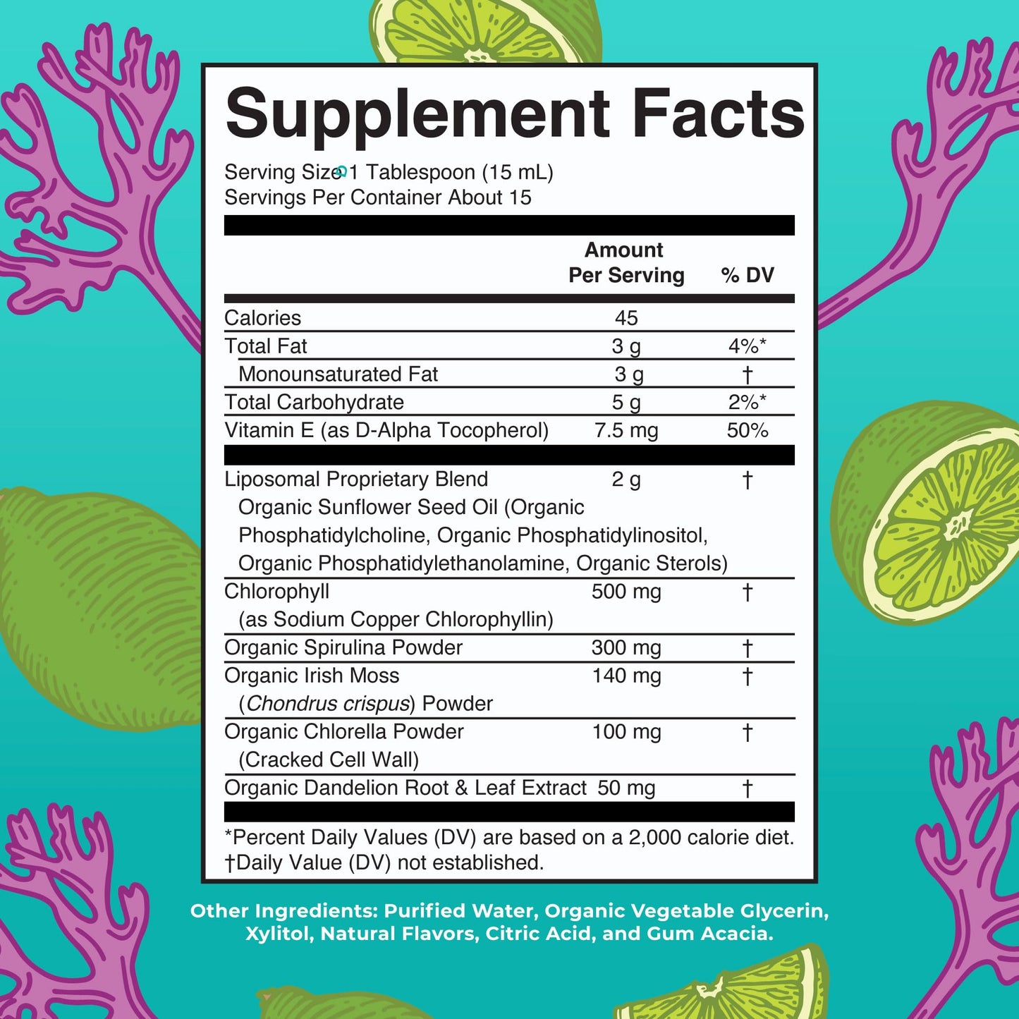 MARYRUTH'S Organics Sea Moss with Spirulina and Chlorella Liposomal | Chlorophyll | Dandelion Root | Superfood | Ultra Absorption | Vegan | Non-GMO | Gluten Free | 7.6 fl oz | 15 Servings