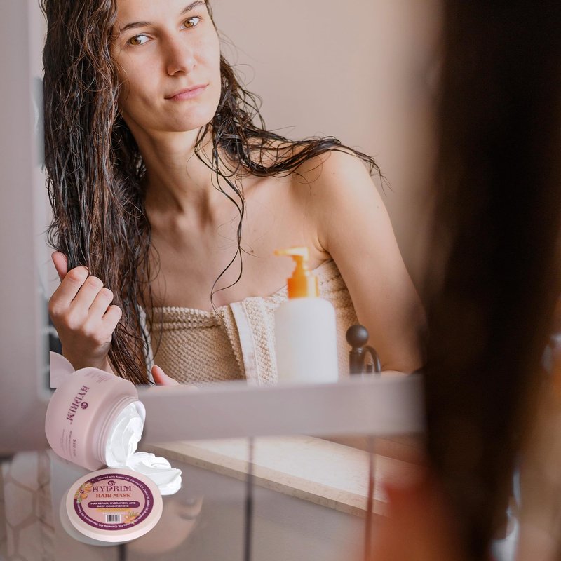 Hydrim Deep Conditioning Hair Mask for Dry Damaged Hair, Hydrating Repair Treatment, Infused with Argan Oil and 10 Nourishing Oils, Helps Smooth Frizz, Fresh Floral Aroma, 8.45 fl oz