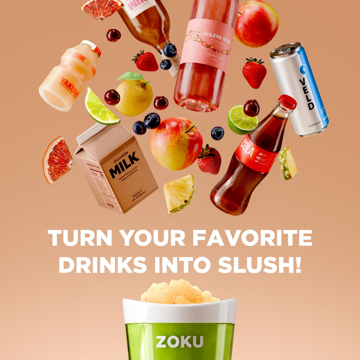 Zoku Slushie Cup With Slush Spoon Freezer Core Single-Serve Cup, Unicorn