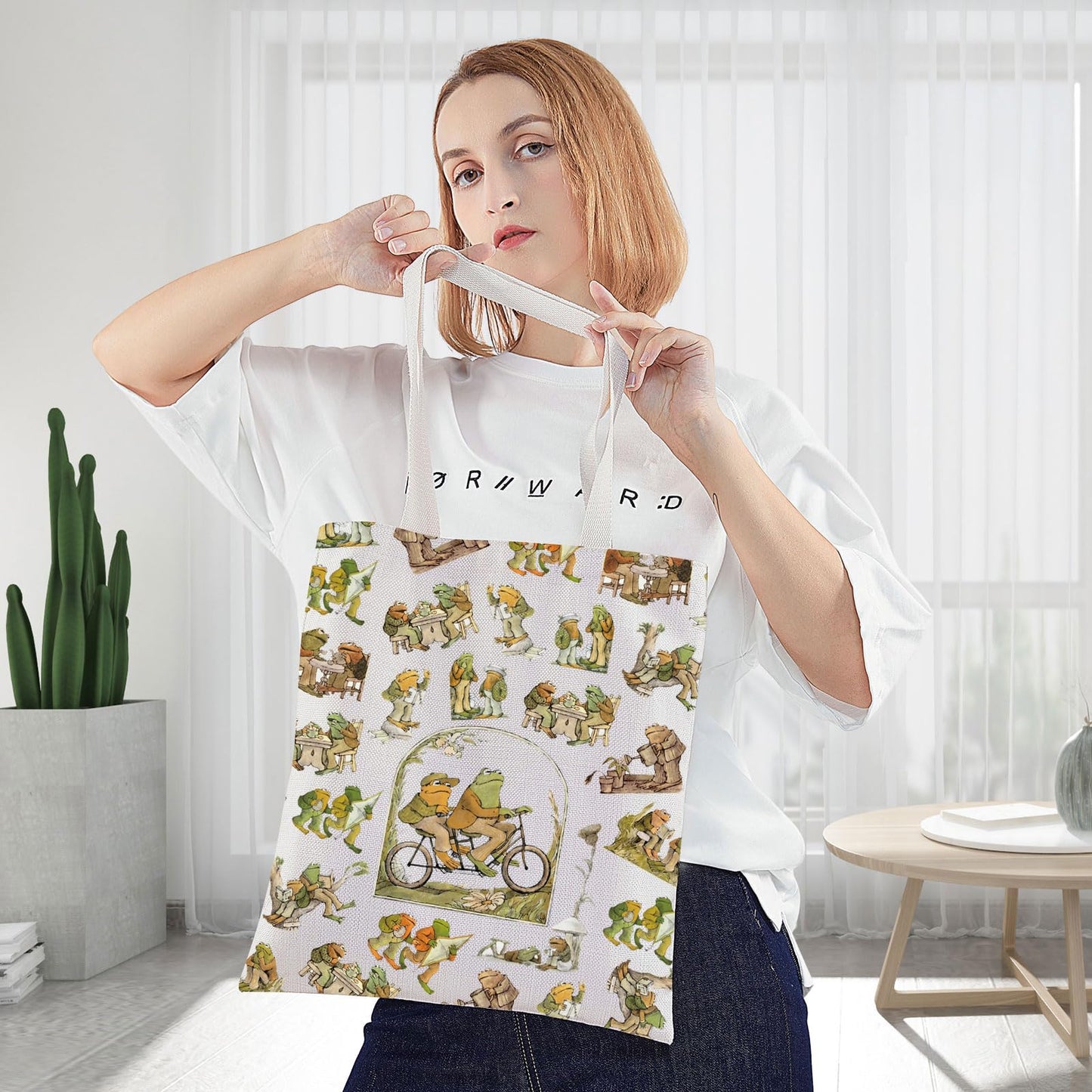 WZMPA Funny Frog Cosmetic Bag Frog Fans Gift Humor Frog Character Makeup Zipper Pouch Bag Frog Merchandise (Frog BG)