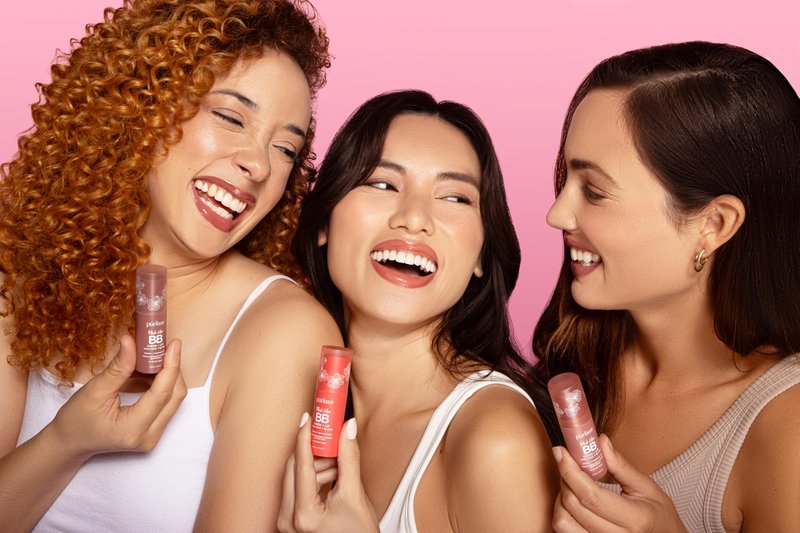 pūrlisse Blush Glow BB Lip and Cheek Tint - Hydrating & Buildable 2-in-1 Cream Blush Stick for Cheeks & Lips - Formulated with Nourishing Vitamin E & Hyaluronic Acid - Moving Mauve (.28 oz)