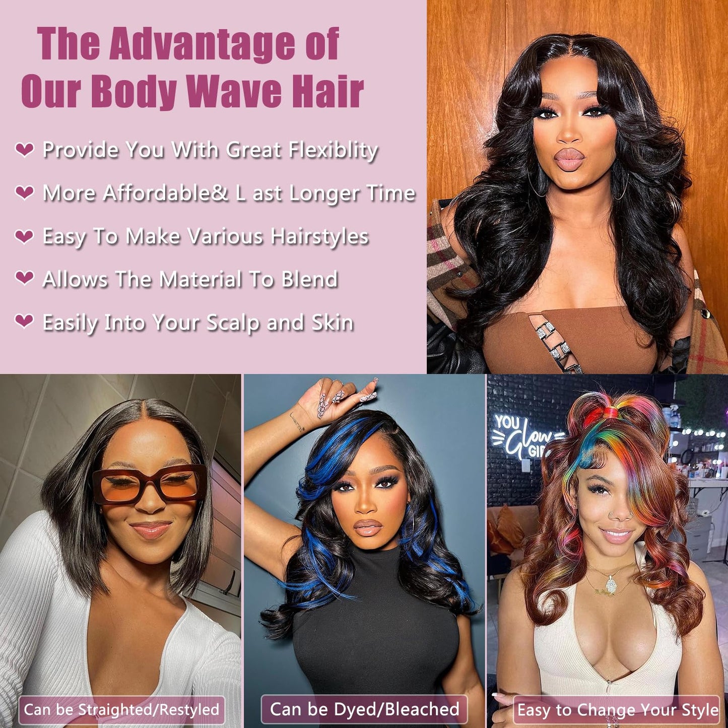 Body Wave Human Hair Bundles - 4 Bundles 10 12 Inch 12A 100% Unprocessed Brazilian Virgin Hair Weave - Natural Black Color (10/10/12/12 Inch)