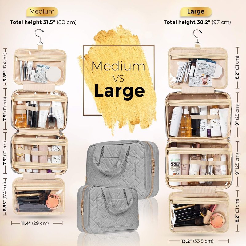Large Hanging Travel Toiletry Bag for Women - Makeup & Bathroom Organizer | Versatile Accessories & Essentials