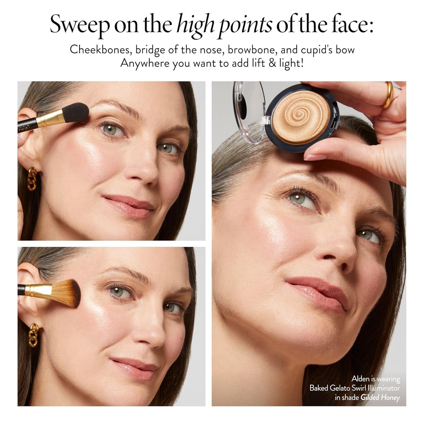 Laura Geller Baked Gelato Swirl Illuminator - Gilded Honey | Radiant Finish & Long-Lasting Glow