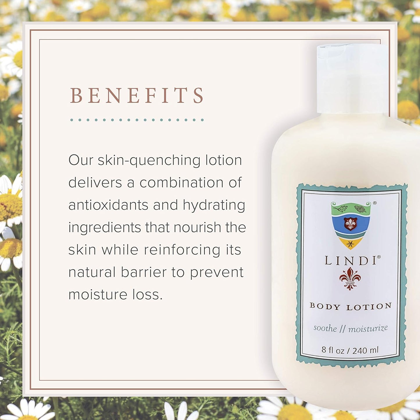 Lindi Skin Body Lotion - Hypoallergenic Moisturizer for Sensitive Skin | Antioxidant-Rich, 8 fl oz