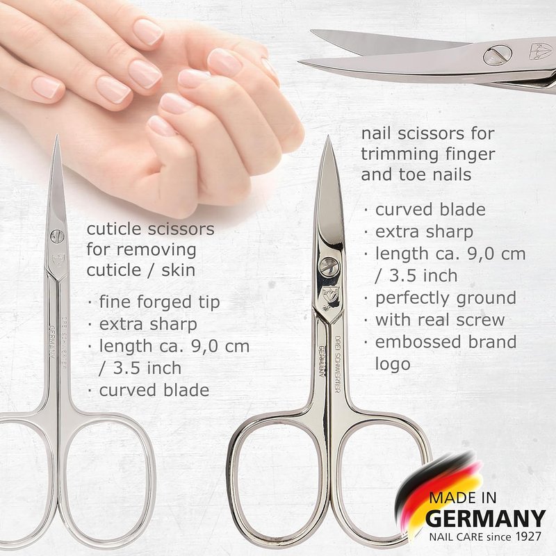8-Piece Manicure Pedicure Grooming Kit | Synthetic Leather Case - Made in Germany