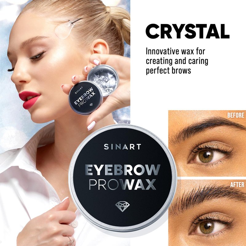 SINART Brow Styling Gel with Pro Wax, Clear Waterproof Shaping Soap, Lamination Effect for Fluffy Brows
