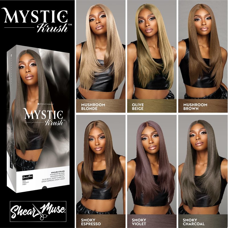 Sensationnel Shearmuse Mystic Krush Lacewig - Lila Glueless Synthetic Preplucked Hairline Deep Laceparting Hand Tied (OLIVEBEIGE)