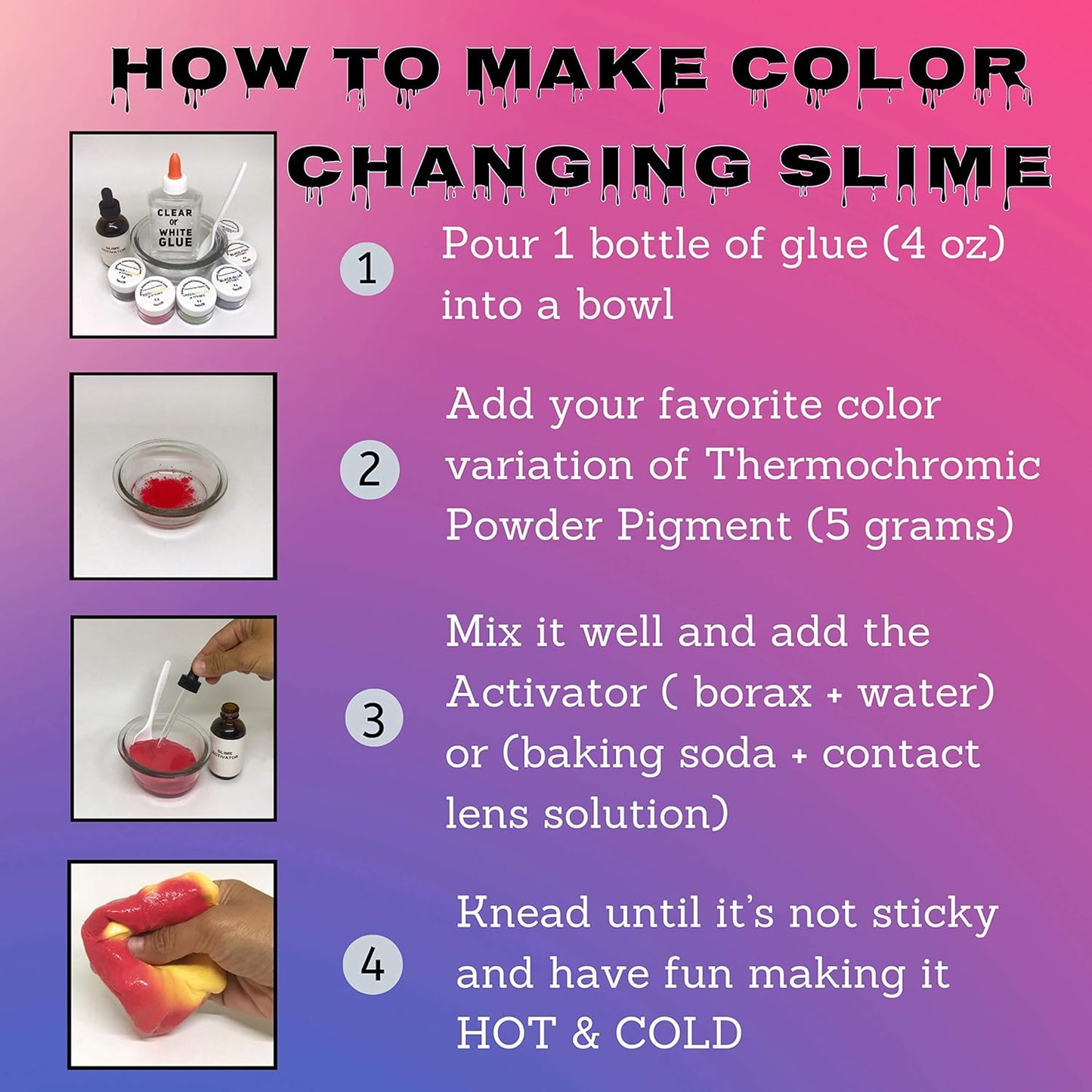 Thermochromic Powder Pigments - Color Changing Multicolor Pack for Slime, Nail Art, Resin Crafts & More