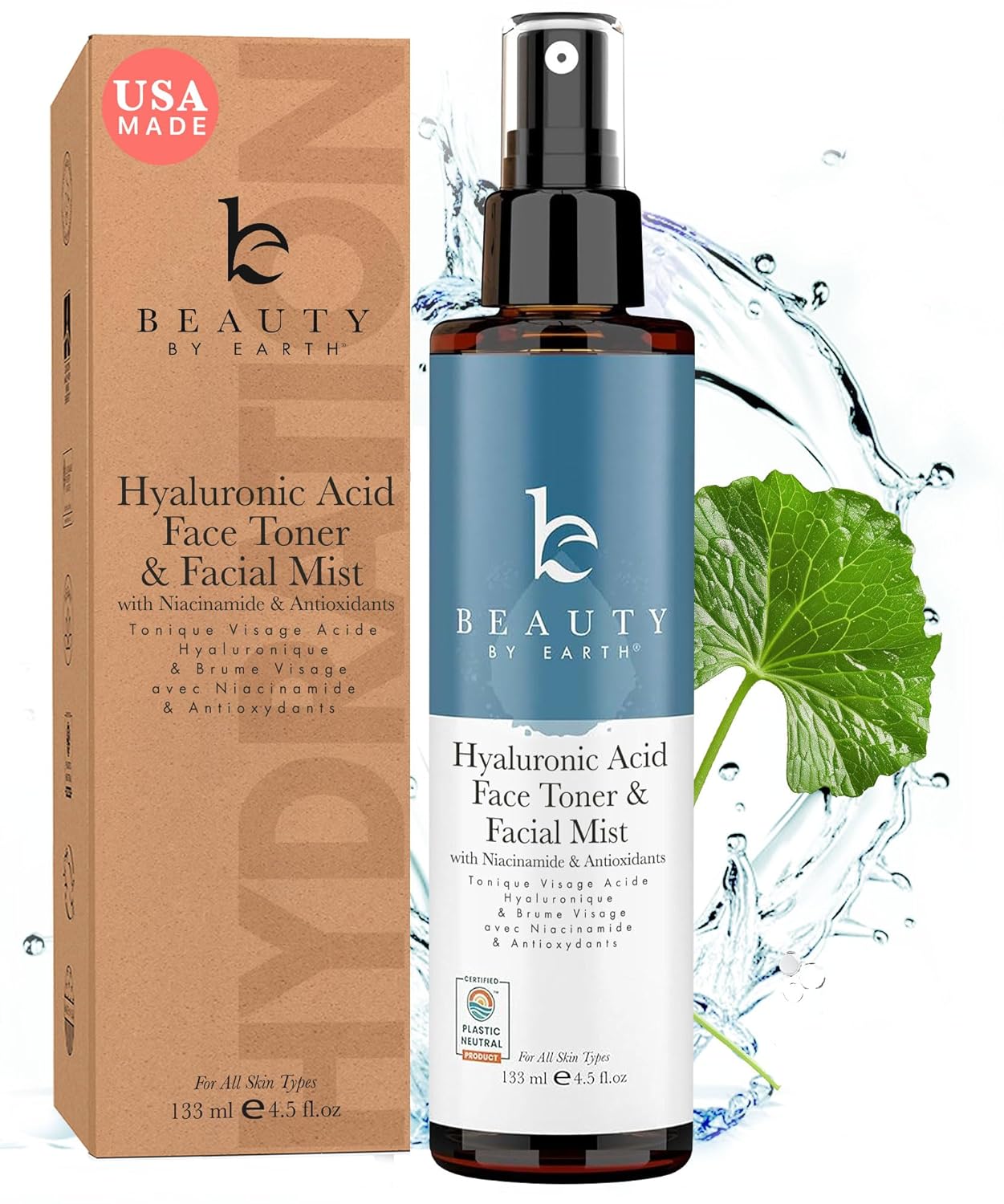 Hyaluronic Acid Toner for Face - Hydrating Natural & Organic Formula | Fragrance-Free, Niacinamide Infused for Dry Sensitive Skin