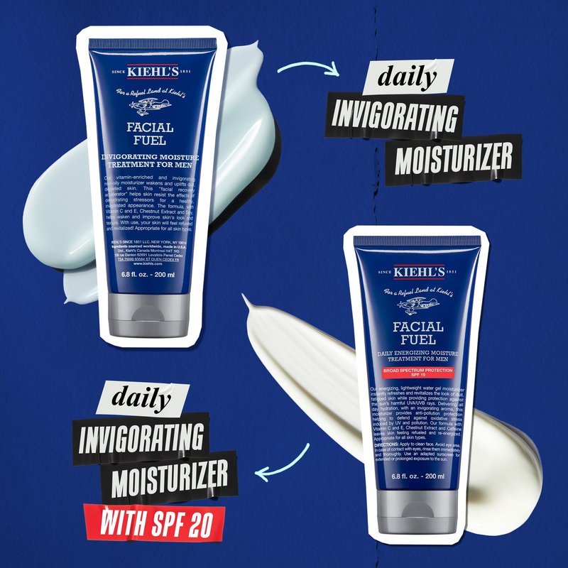Kiehl's Facial Fuel Moisturizer, Men's Face Cream, with Vitamin C and Caffeine that Contain Antioxidants to Help Energize and Reduce Dullness, Non-Greasy, Paraben, and Sulfate Free - 2.5 fl oz