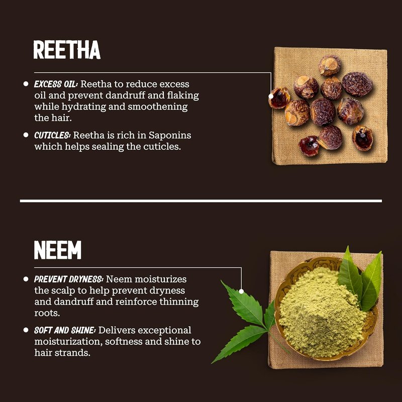 Nourishing Conditioner for All Hair Types | Neem & Reetha Ayurvedic Formula - 10 fl oz - Anti-Frizz & Shine Boosting