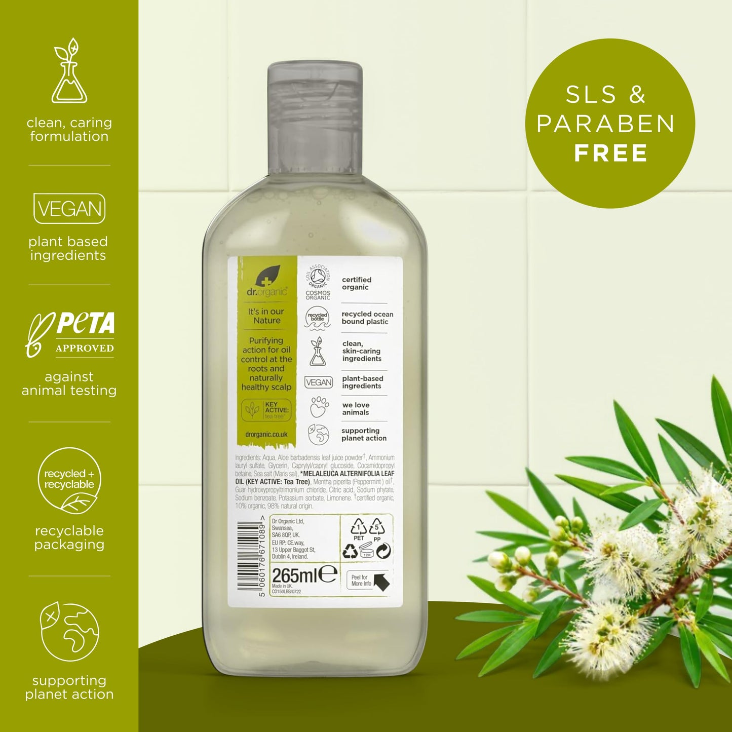 Organic Doctor Tea Tree, Shampoo, 9 Fluid Ounce