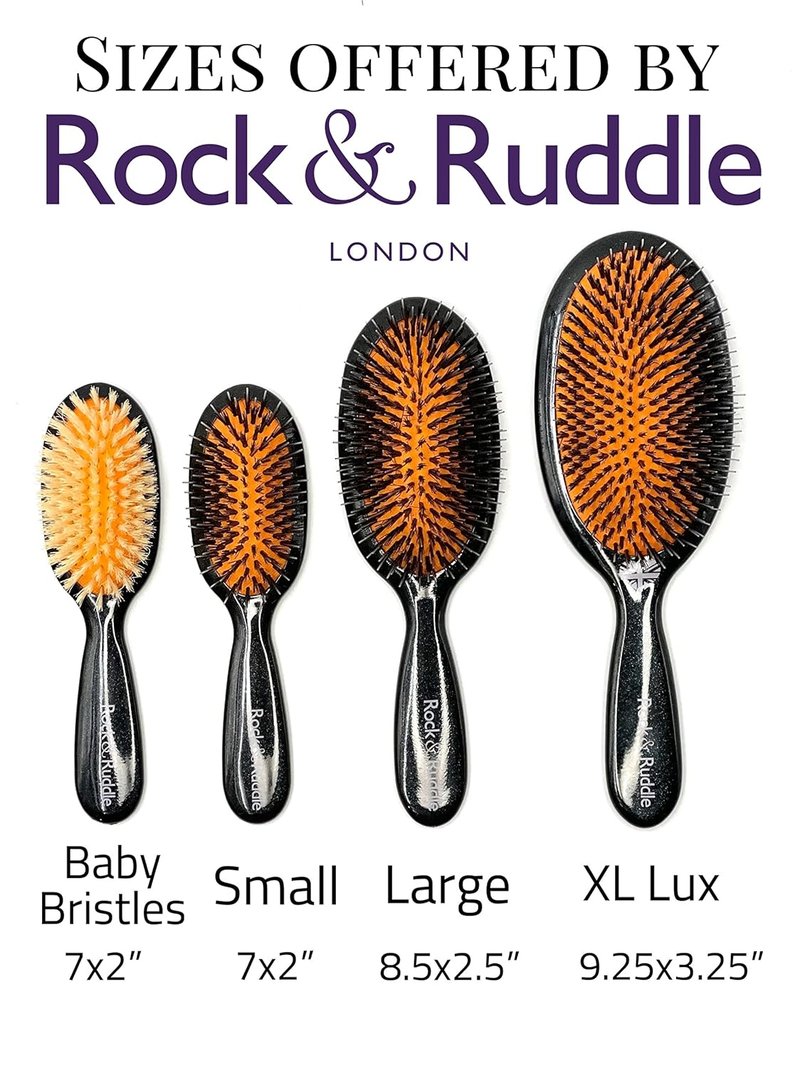 Natural Mixed Boar Bristle Hair Brush for Women & Kids - Luxury Lavender Design | 23.5 cm for Wet & Dry Hair Detangling
