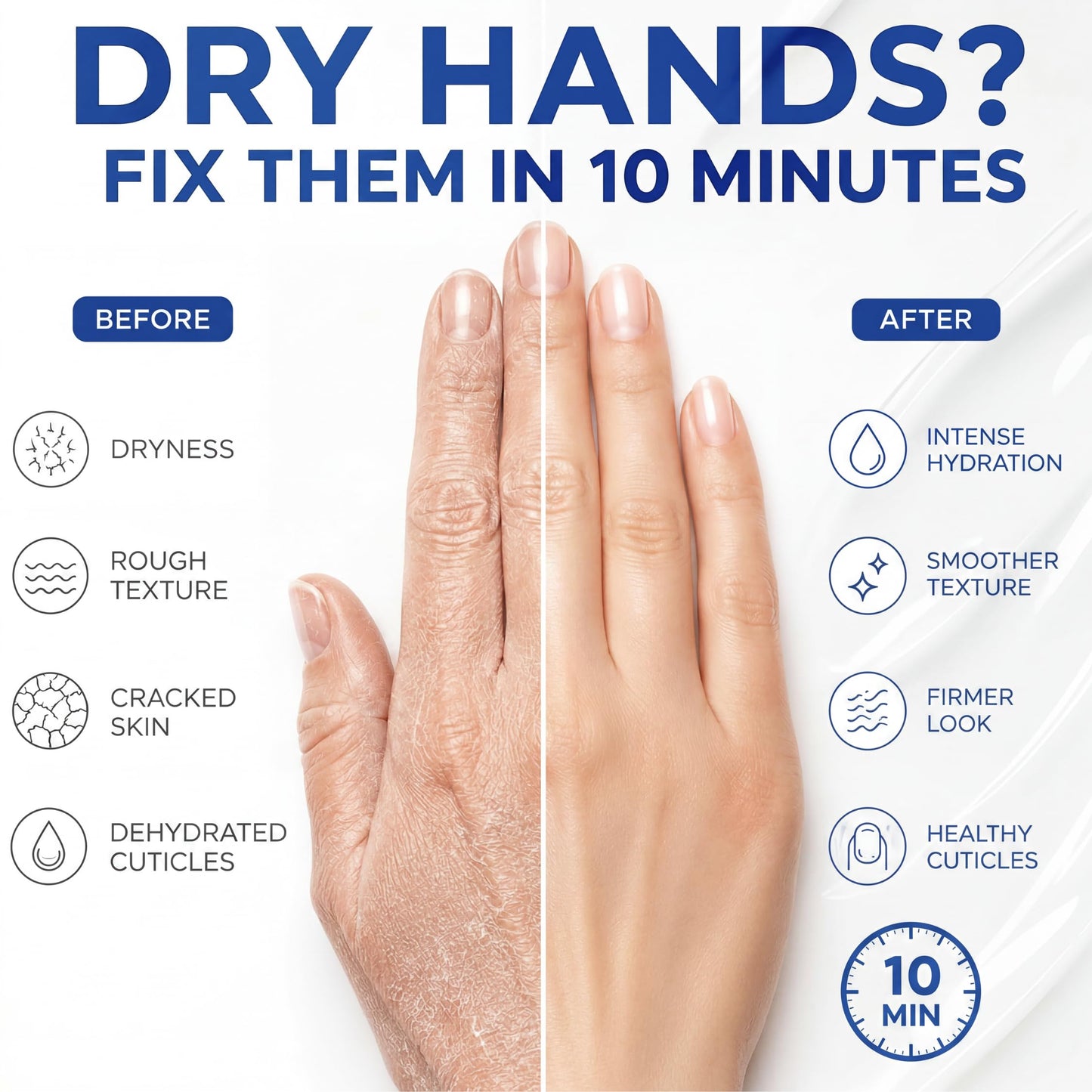 Hand Mask – Collagen Moisturizing Gloves, Repairing 10-Minute or Overnight Hand Masks with Shea Butter & Vitamin E, Hand Moisturizer Cotton Gloves for Sleeping, Dry Cracked Hands Treatment for Women