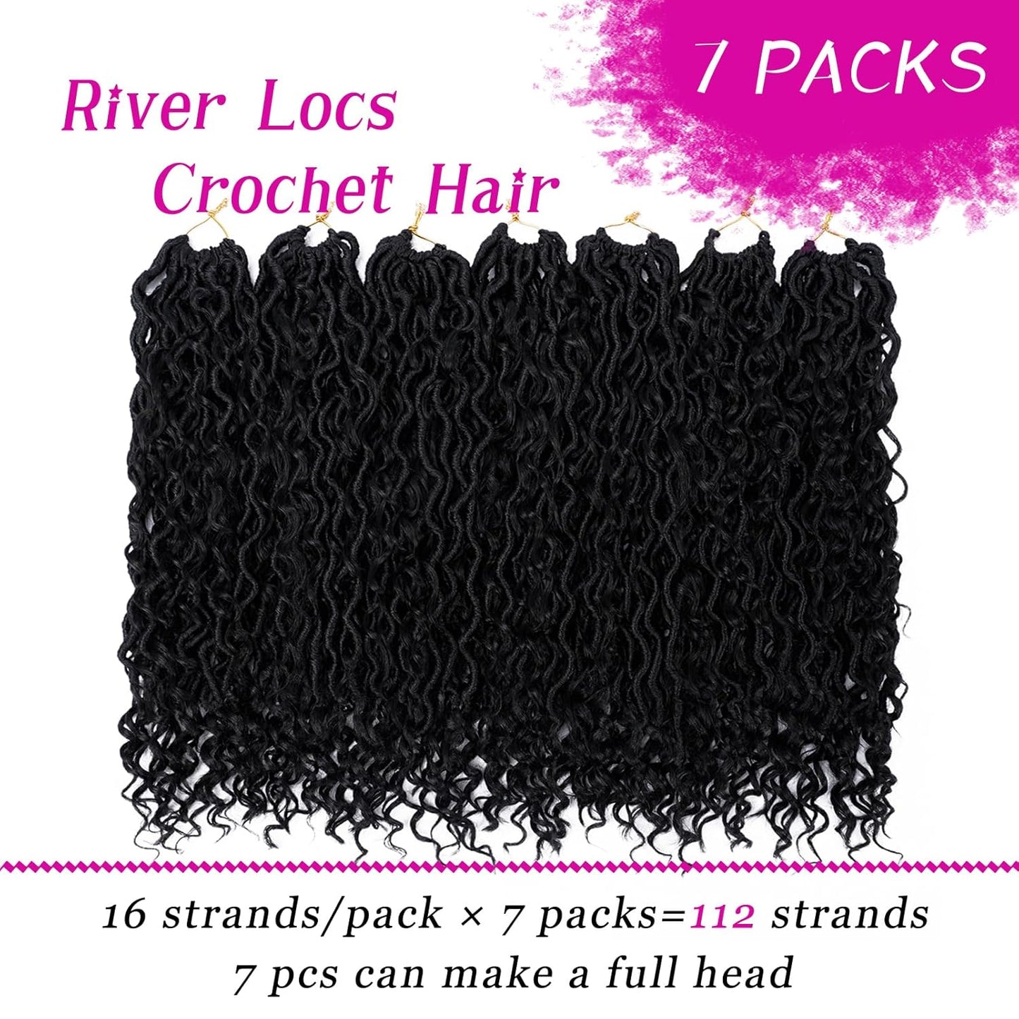 Goddess Locs Crochet Hair - 18 Inch Boho Faux Locs for Black Women | Pre-Looped with Curly Ends (#1B)