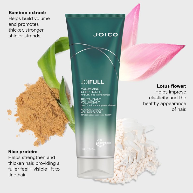 JoiFULL Volumizing Conditioner | For Fine, Thin Hair | Add Instant Body | Long-Lasting Fullness | For Thicker Bouncier Hair | Boost Shine | With Lotus Flower & Bamboo Extract | 8.5 Fl Oz