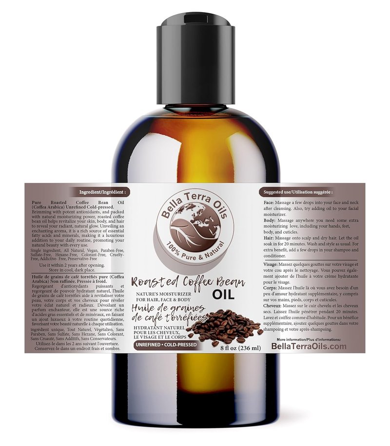Roasted Bean Oil - Pure Extract Enriched with Fatty Acids | 8 oz Elixir for Skin